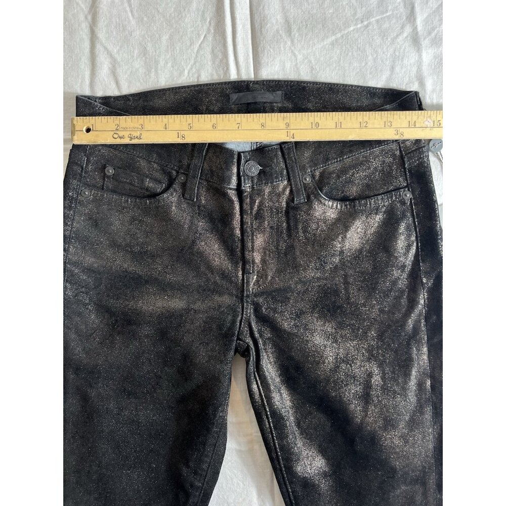 Seven For All Mankind NWT Shimmer Black Pants Women's‎ size 27 - Picture 8 of 10